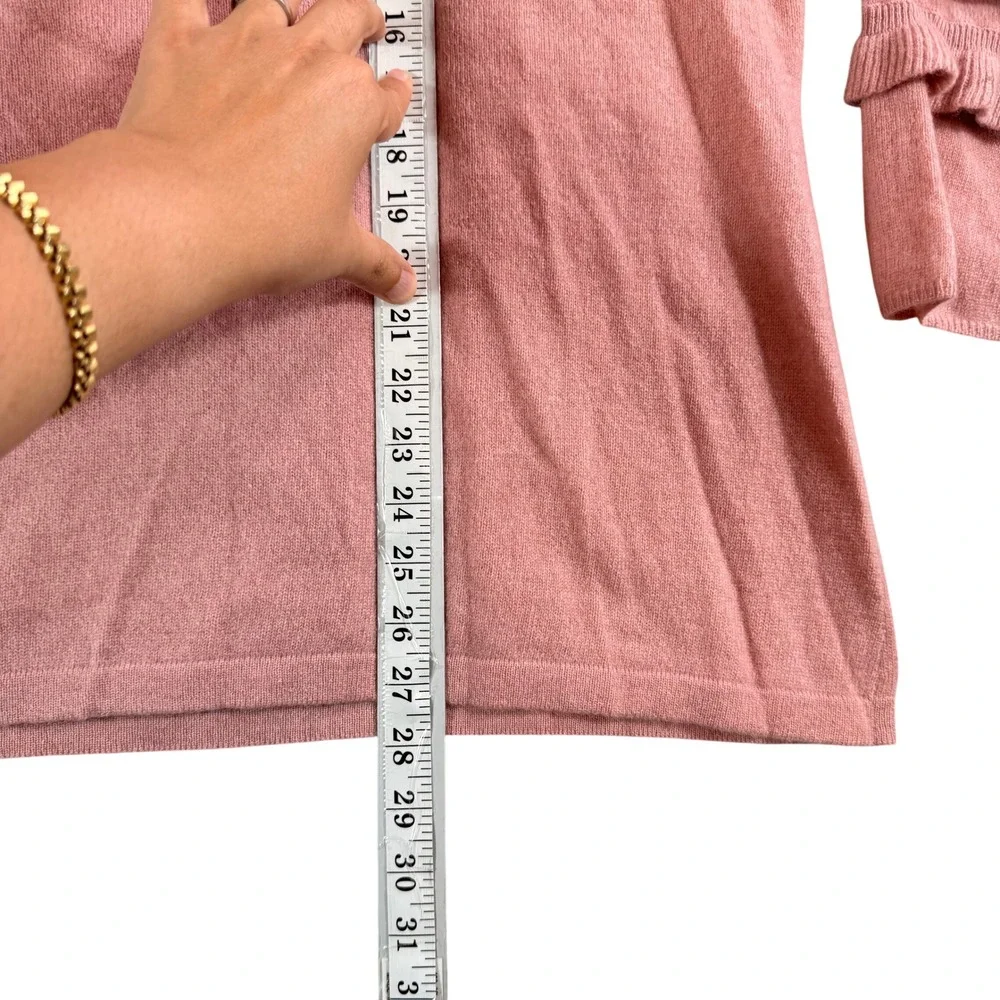 Charter Club Luxury‎ 100% Cashmere Pink Ruffle Bell Sleeve Sweater 3X Plus Size